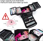 Travel makeup bag with compartments
